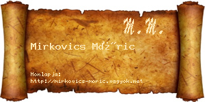 Mirkovics Móric névjegykártya